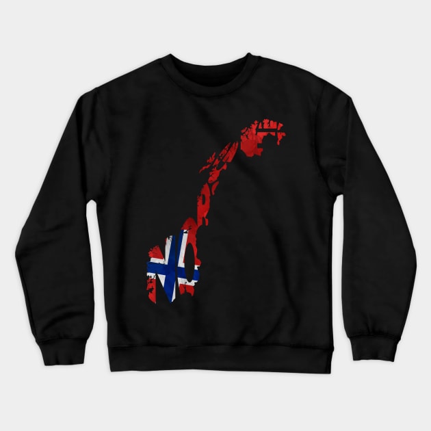 Norway Typo Map Crewneck Sweatshirt by inspirowl